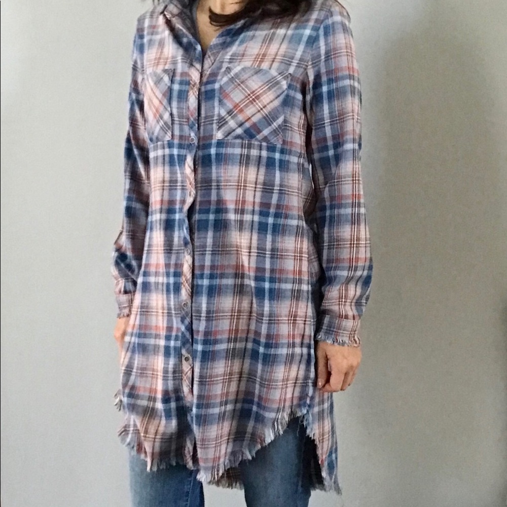 Anthropology Cloth & Stone plaid button down xs